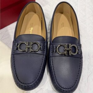 Salvatore Ferragamo Women's Dark Blue Loafers
